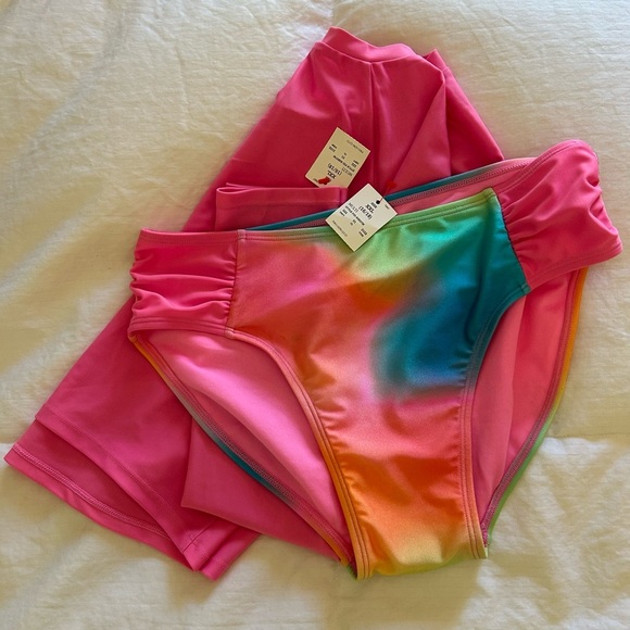Cat & Jack / NWT/ Vibrant Pink Kids Swim Rashguard Set/ size 16-18 KIDS -XXL - Picture 9 of 9